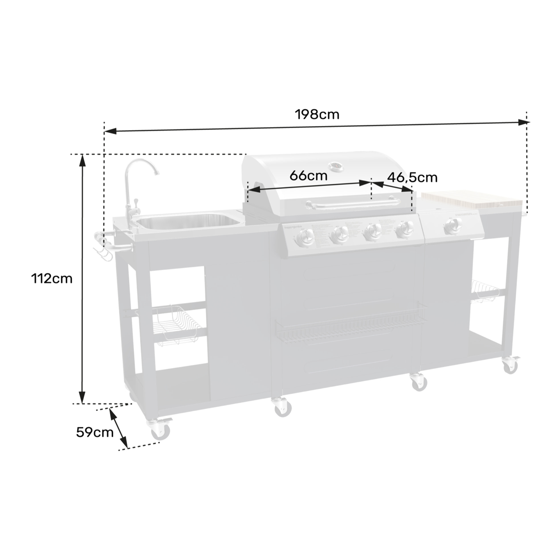 Cuisine d'extérieur TEXAS - 4+1 brûleurs