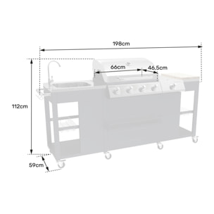 Cuisine d'extérieur TEXAS - 4+1 brûleurs