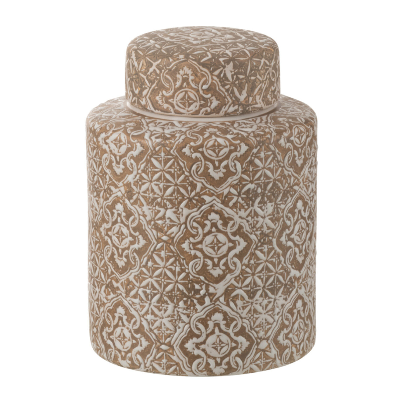 J-Line décoration Urne Wabi - porcelaine - beige/blanc - small