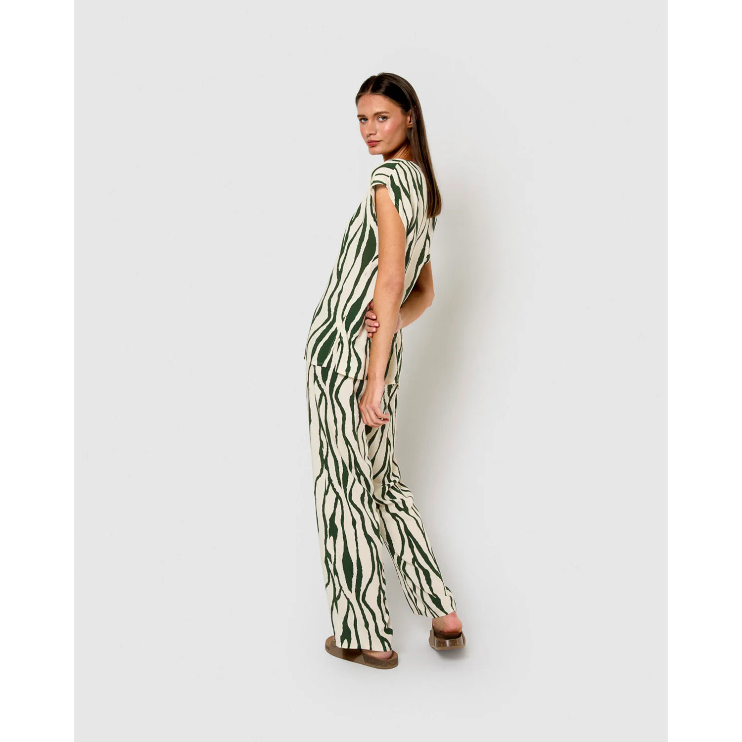 Pantalón viscosa knoller verde menta