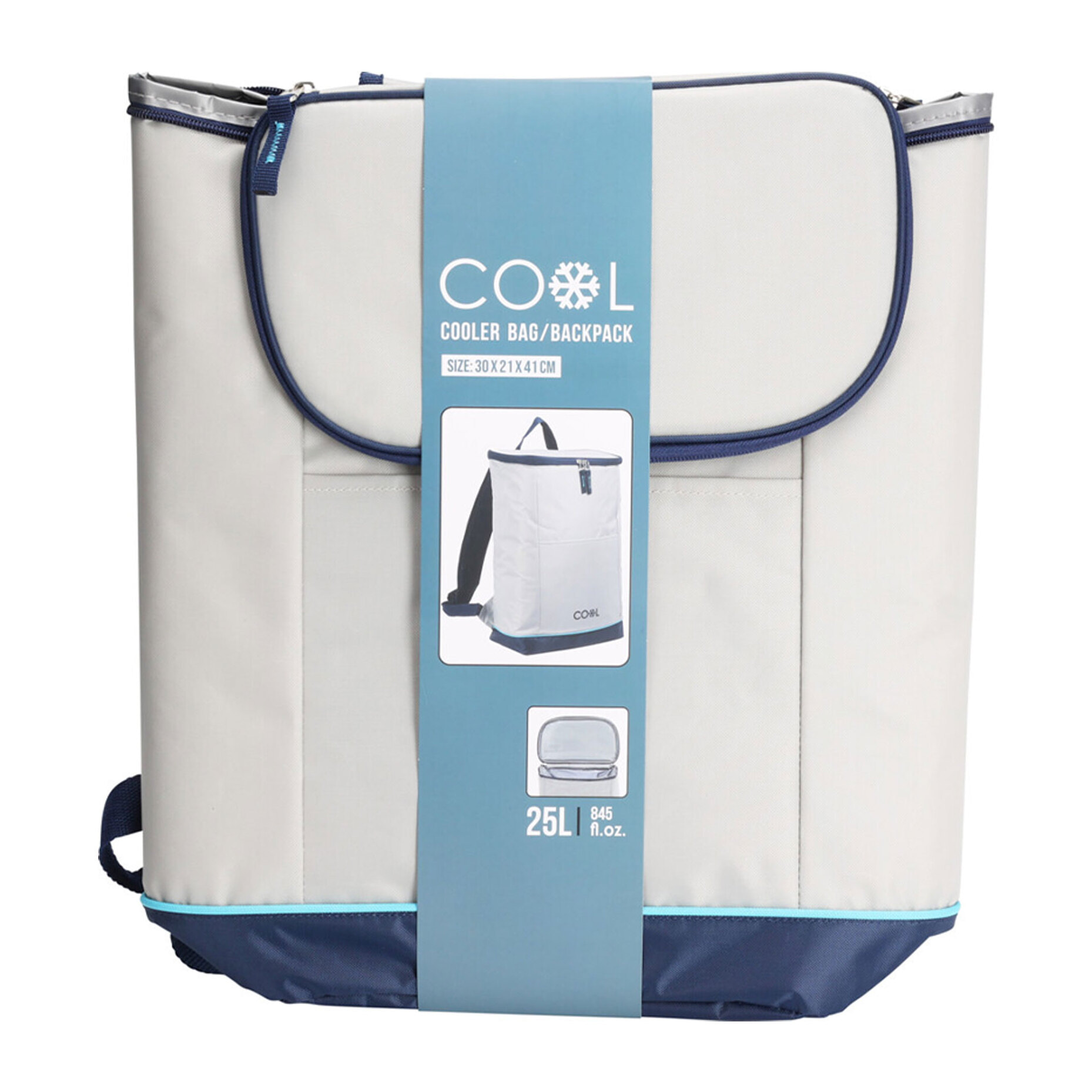 Well Home Mochila Cooler Bag 25 Litros en Poliéster 420D con Ribete en Azul Neón