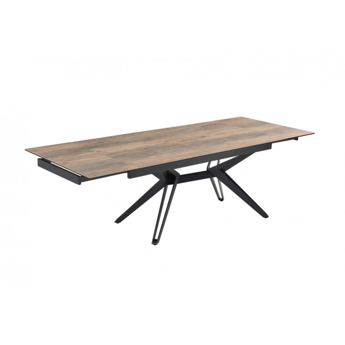 Table extensible en céramique finition bois L160/240cm - 9 piètements - UNIK