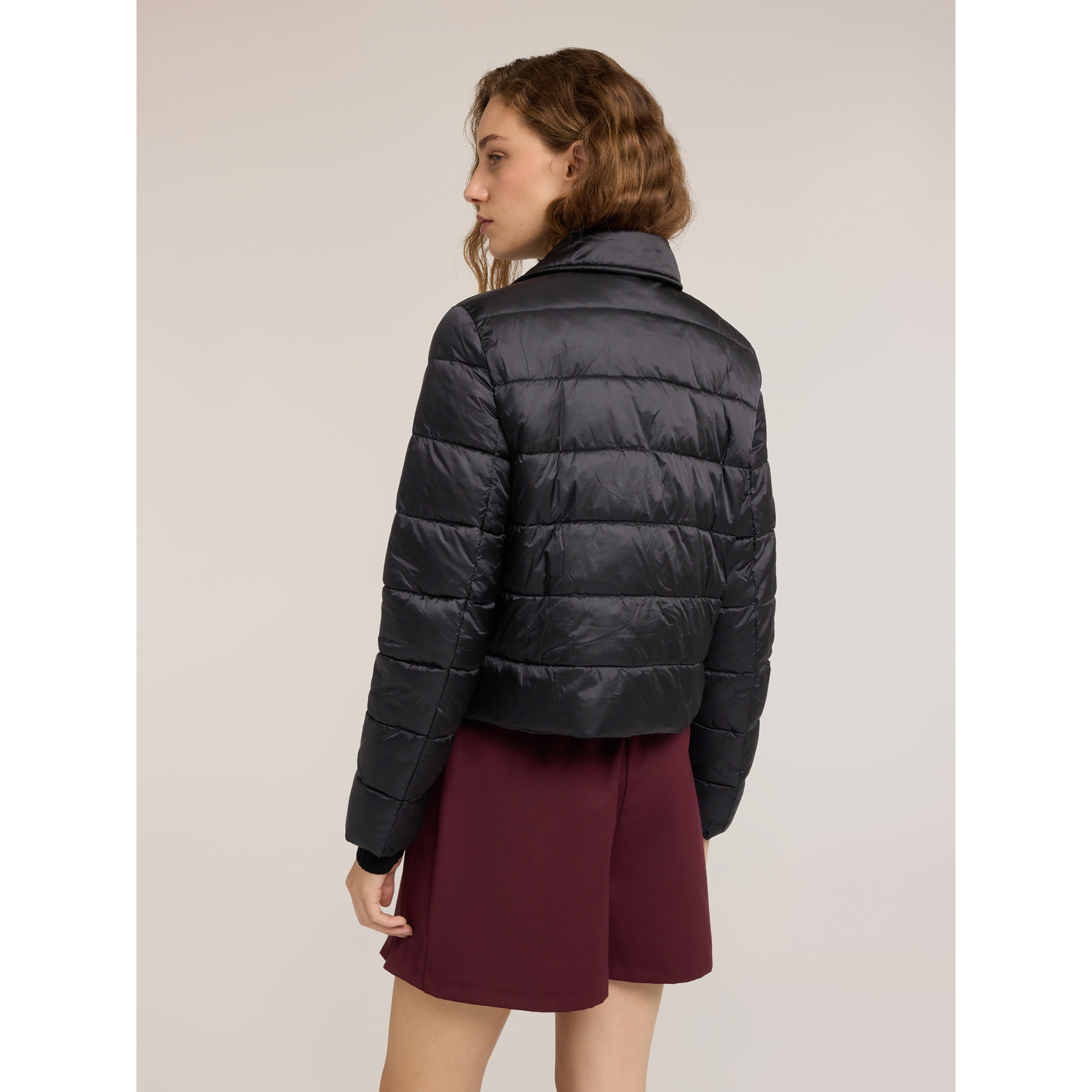 Motivi - Plumífero lightweight crop doble botonadura - Negro