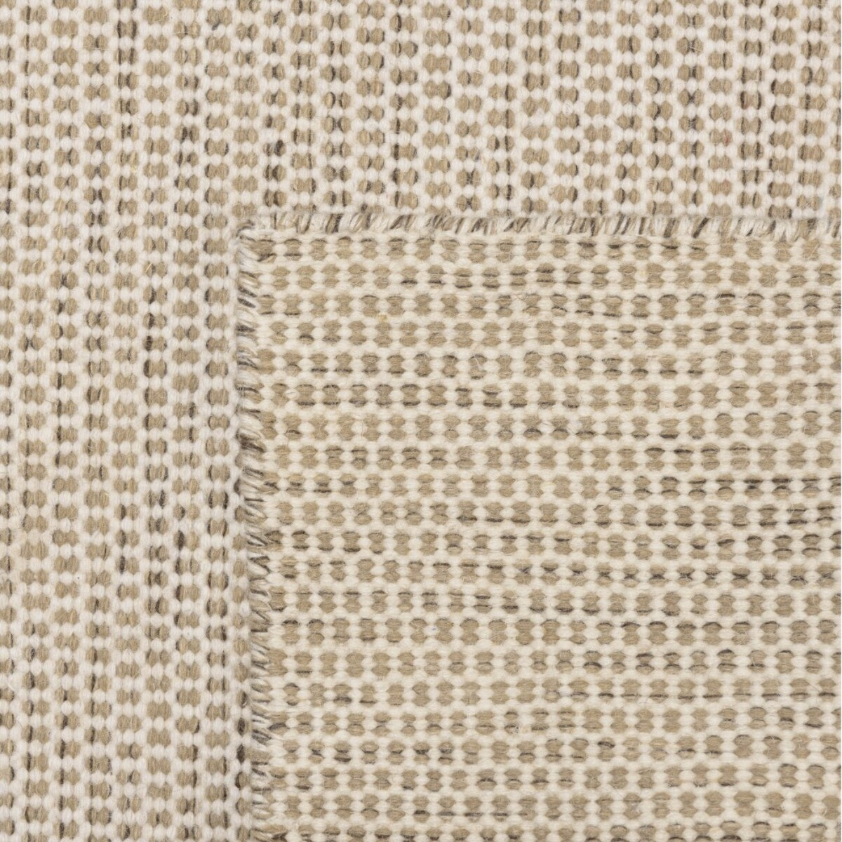 QUENTIN - Tapis rect. 160x230cm laine tissée couleur blanc/marron chiné