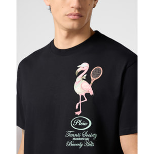 PHILIPP PLEIN Round Neck T-Shirt Flamingo Tennis Society