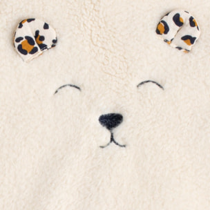 Gigoteuse bébé naissance hiver en sherpa et détails léopard