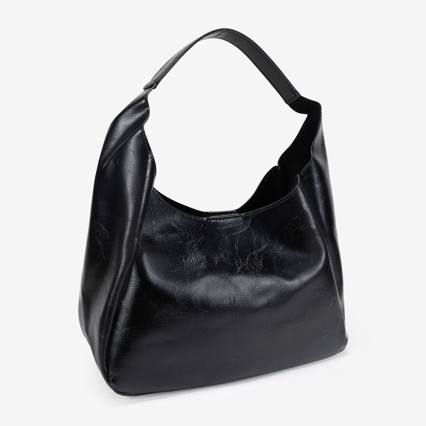 Bolso de hombro negro con bolsa interior
