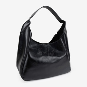 Bolso de hombro negro con bolsa interior