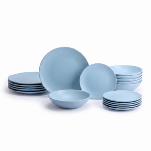 Servizio piatti 18 pezzi in ceramica - AZZURRO