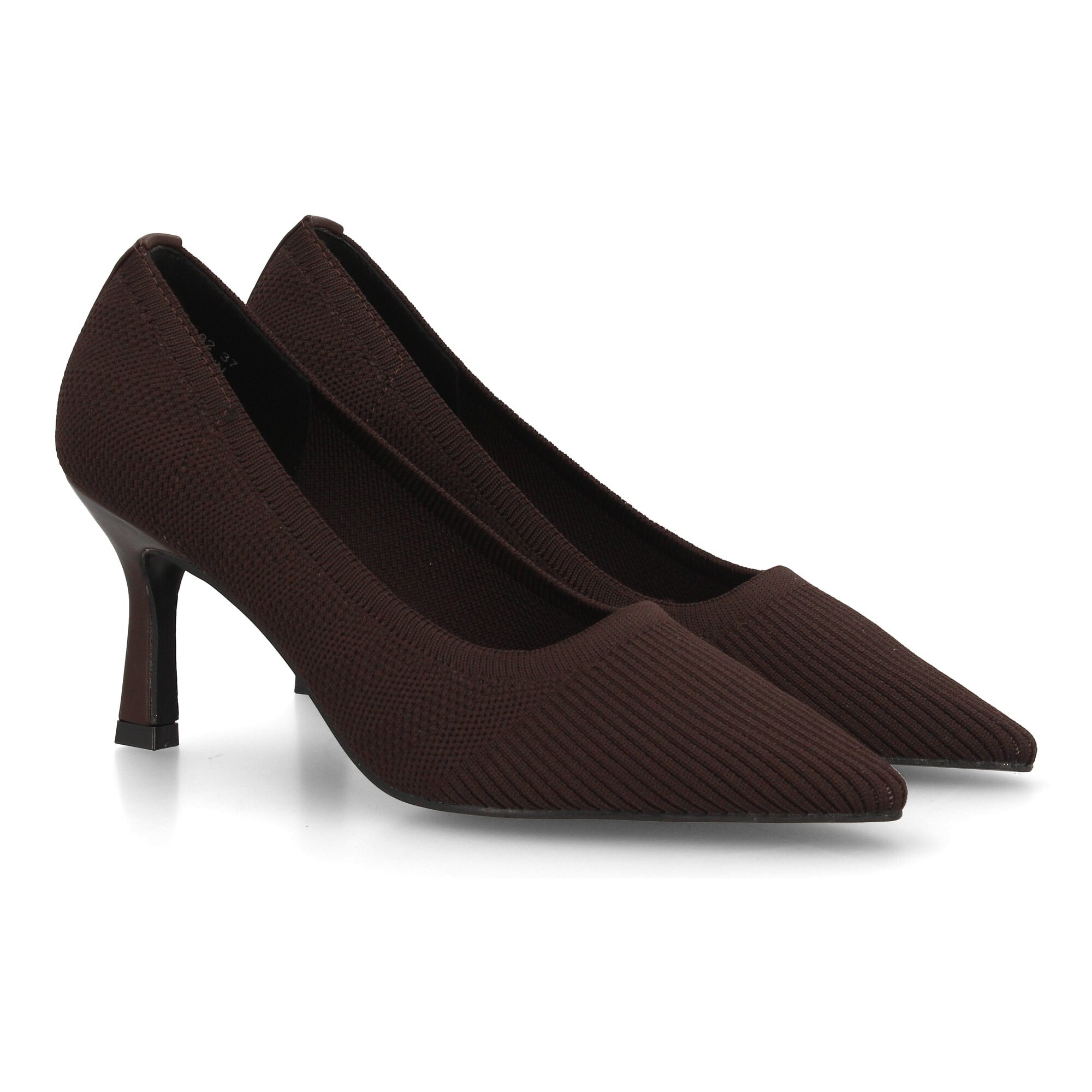 Zapato salón para mujer con tacón, punta fina y tejido elástico