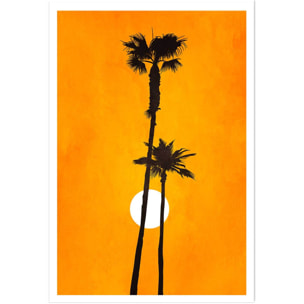 Affiche paysage Sunset palm Affiche seule