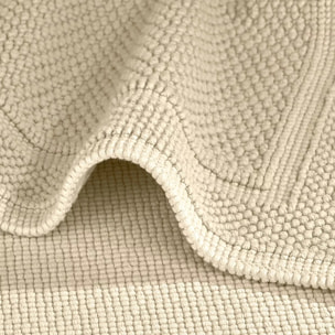 Tapis de bain pur coton 1700 g/m² uni beige Antica lin