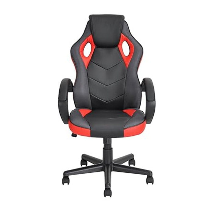 Fauteuil de gaming simili noir et rouge réglable - AXEL