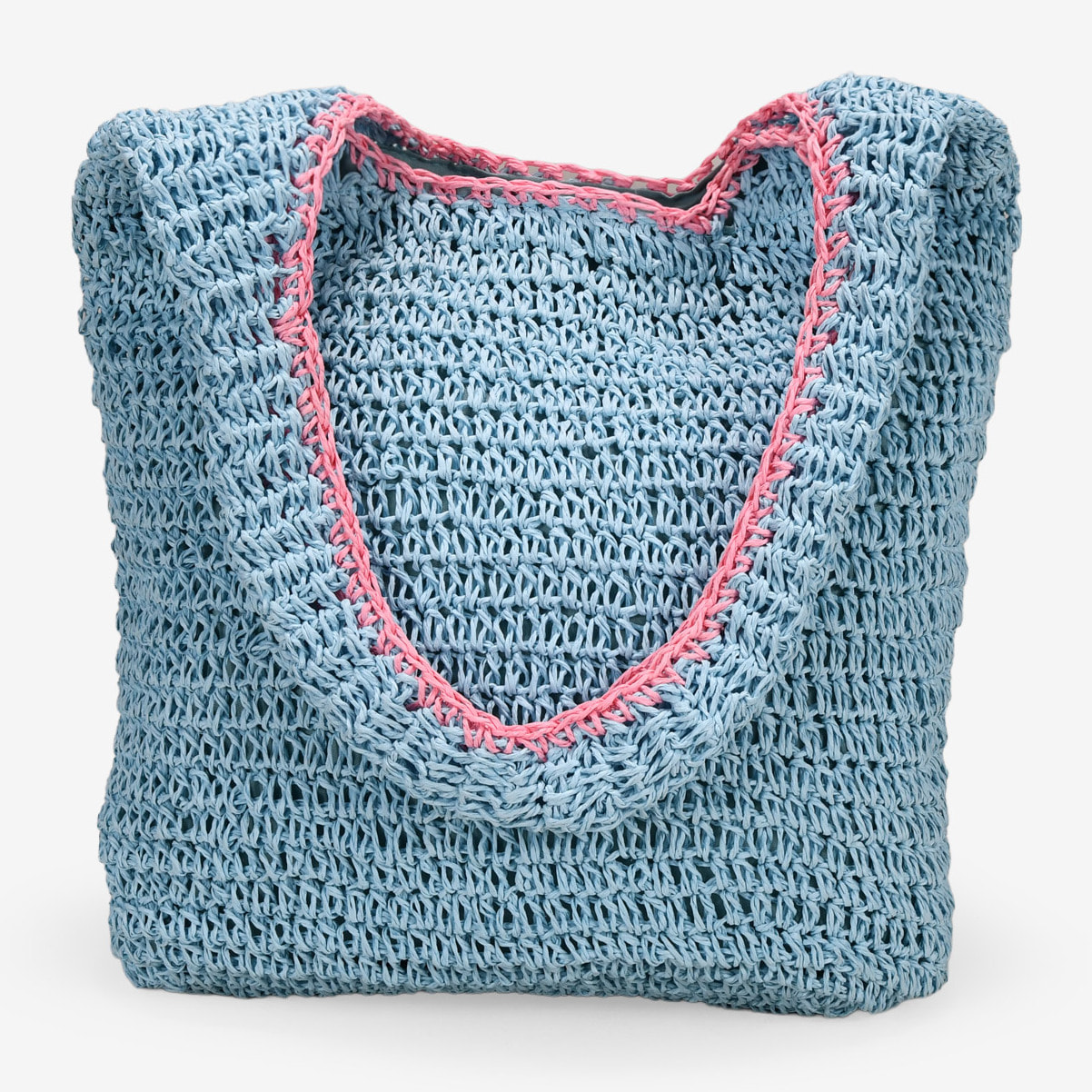 Bolso de hombro rafia azul con estrella
