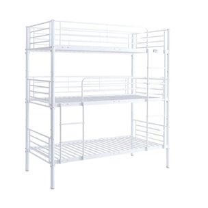 Lit triple superposé metal "Havin" - 90 x 190 cm - Blanc