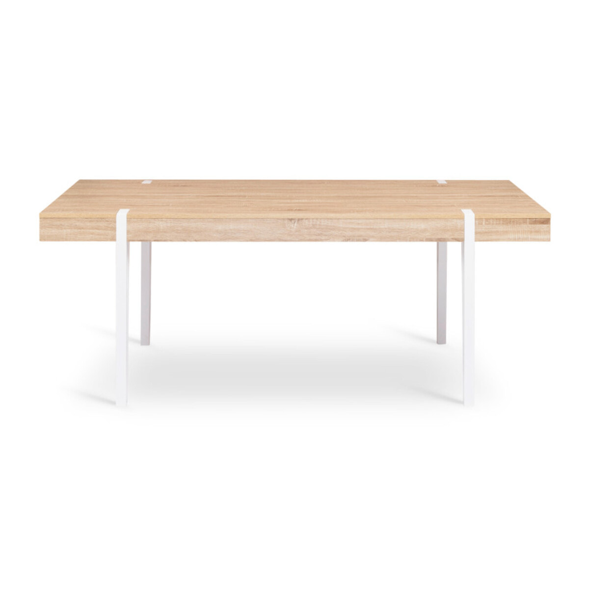 Table à manger Hudson bois et blanc 200cm