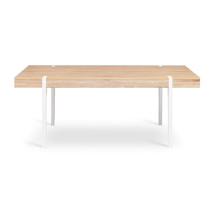 Table à manger Hudson bois et blanc 200cm