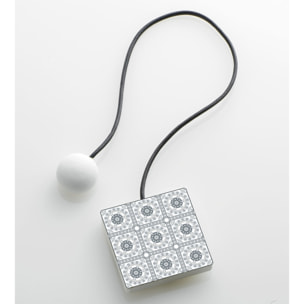 Embrasse aimantée impression carreau de ciment - Blanc