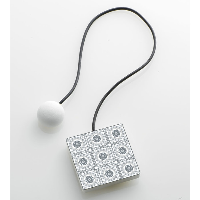 Embrasse aimantée impression carreau de ciment - Blanc