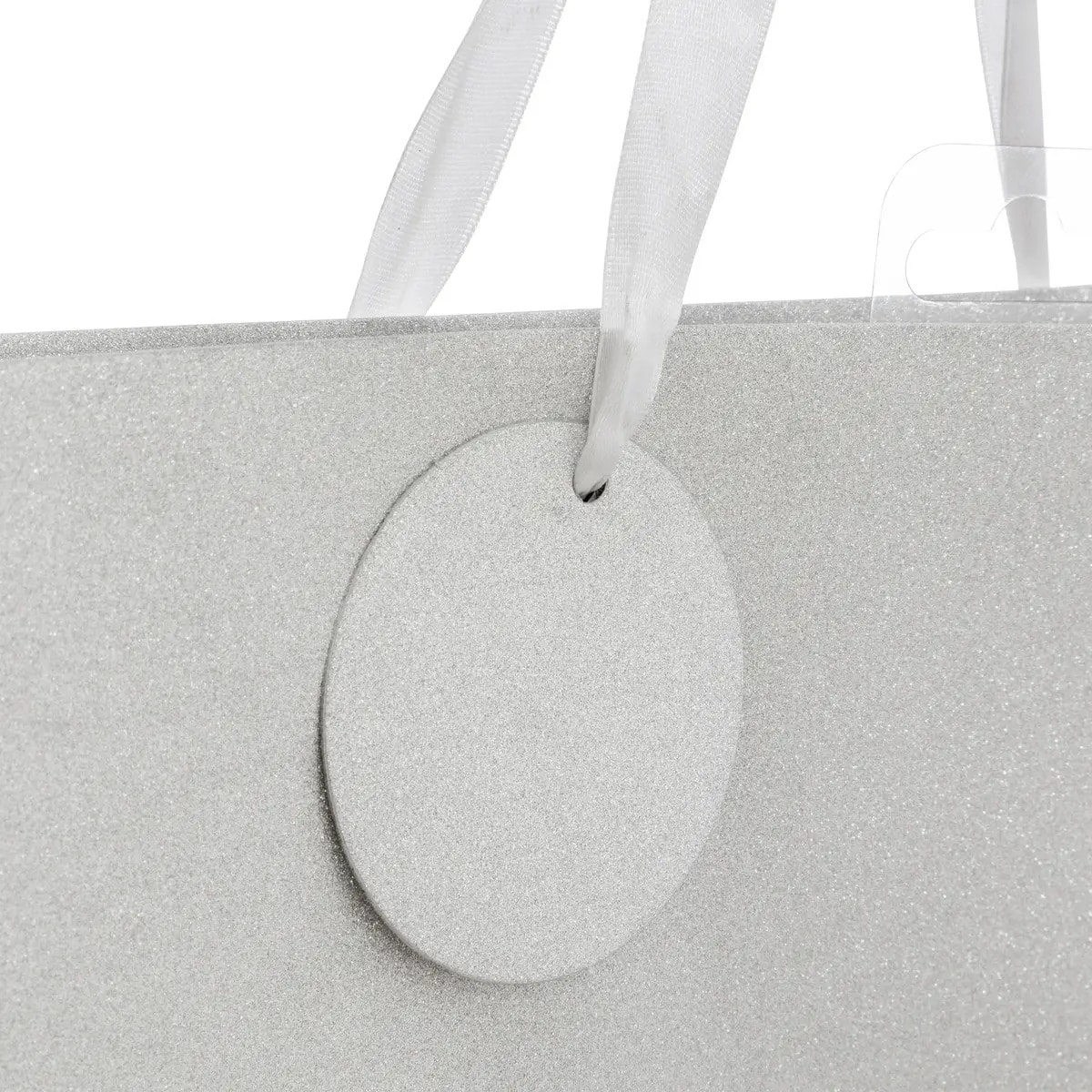 Sac cadeau paillettes taille moyenne argent