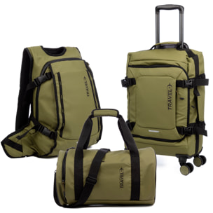 Set di 3 valigie flessibili in tessuto idrorepellente, riflettenti e ad alta durata.