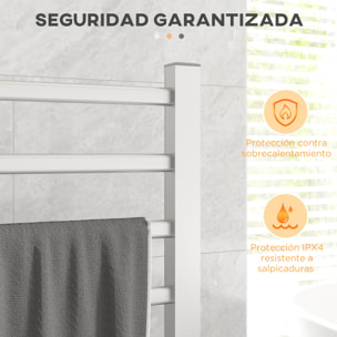 Toallero Eléctrico de Pared o Suelo 150â‚¬Â¯W Radiador Toallero Eléctrico de Aleación de Aluminio con Función de Temporizador y 8 Barras para Baño 53x35x90 cm Plata