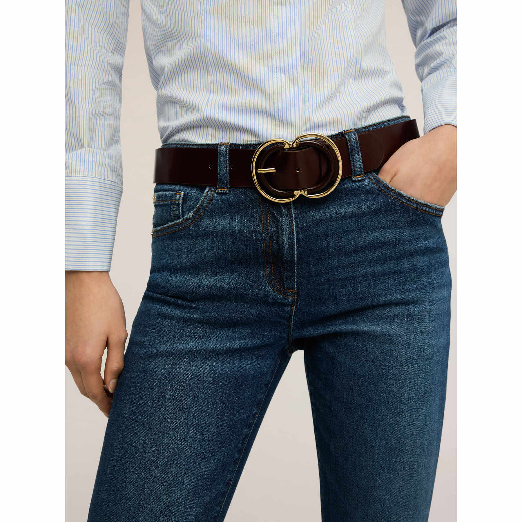 Motivi - Cinturón con hebilla doble - Burgundy