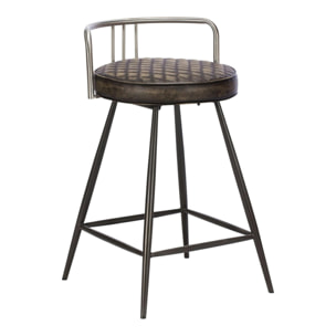 Tabouret de bar industriel brun BRISBANE