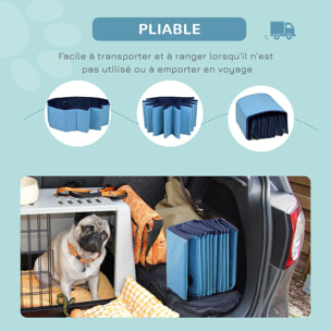 Piscine pour chien bassin PVC pliable anti-glissant facile à nettoyer diamètre 80 hauteur 20 cm bleu