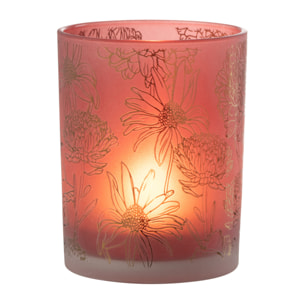 J-Line photophore Fleurs - verre - rouge/or - medium