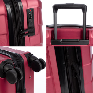 Juego de 4 maletas Trolley extensibles, en material ligero ABS de alta resistencia. Cerradura numérica, 4 ruedas dobles giratorias 360°.