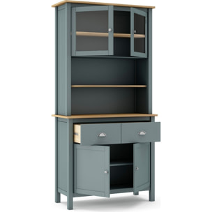 Vaisselier 4 portes 2 tiroirs bois massif - MACHA