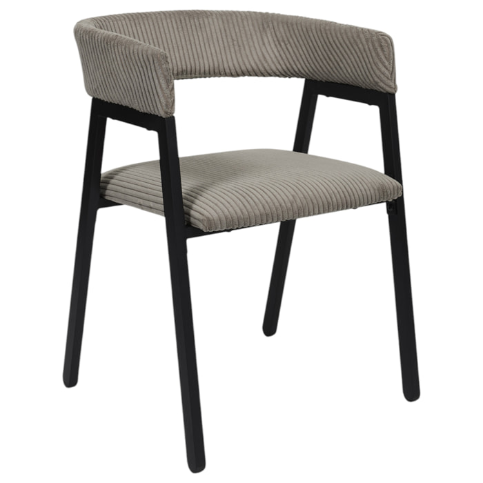 Fauteuil Design Cotele Scott Taupe - Lot De 2