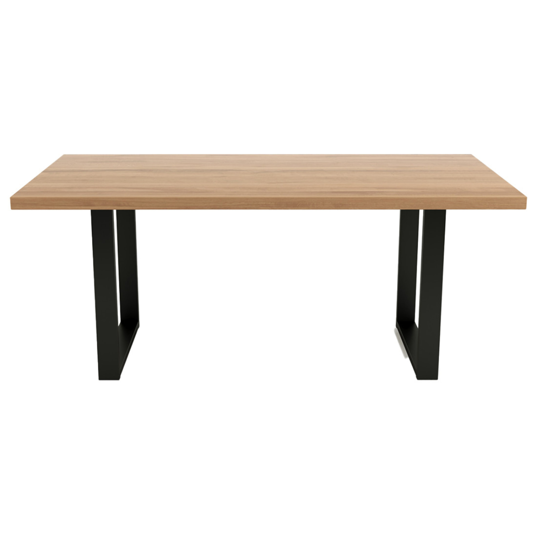 Jessie - table à manger - chêne et hêtre massif - 180 cm - Bois / Noir