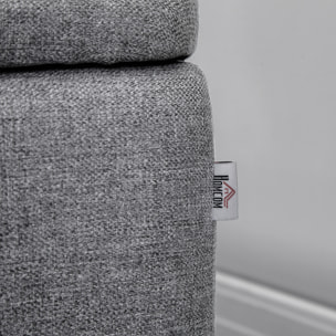 Banco de Almacenamiento Tapizado Lino con Tapa Abatible 102x40x39,5 cm Gris