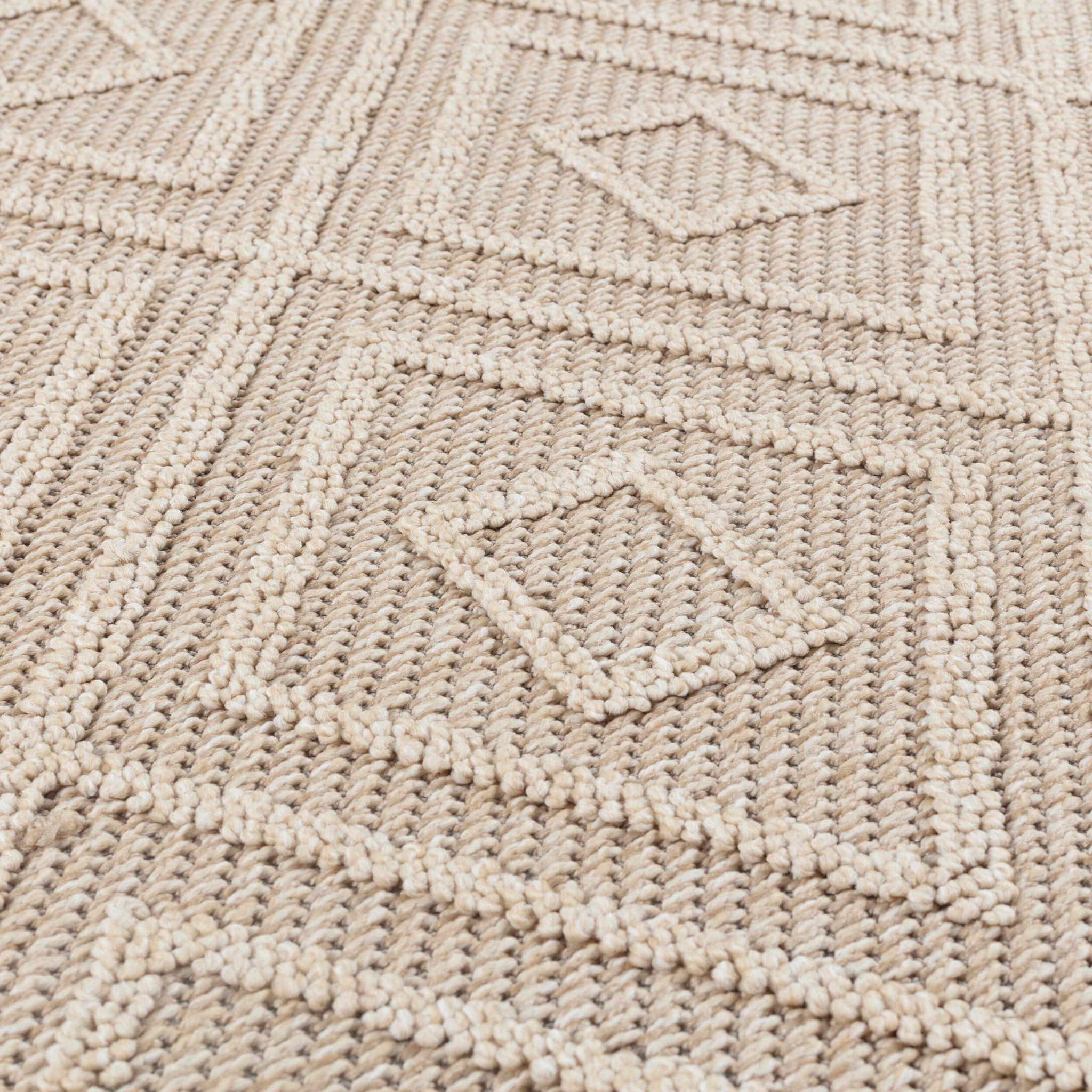 PATARA - Tapis intérieur/extérieur motif graphique beige - PAT4956BEI