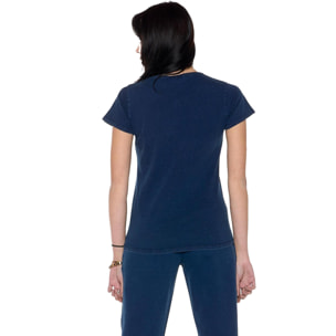 T-shirt da donna a manica corta in denim "Indaco"