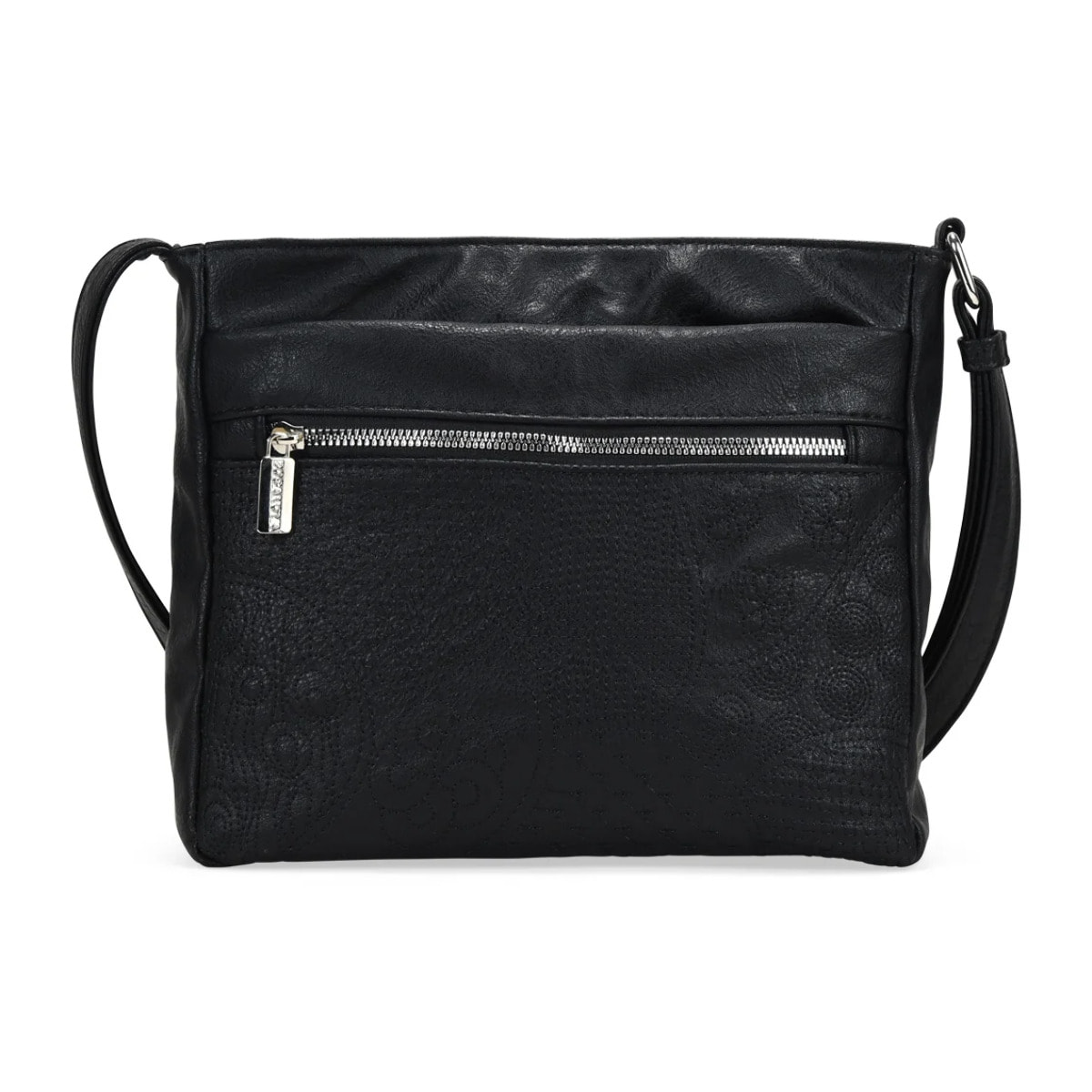 Bolso bandolera negro con bordado