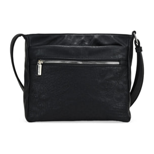 Bolso bandolera negro con bordado
