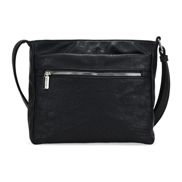 Bolso bandolera negro con bordado