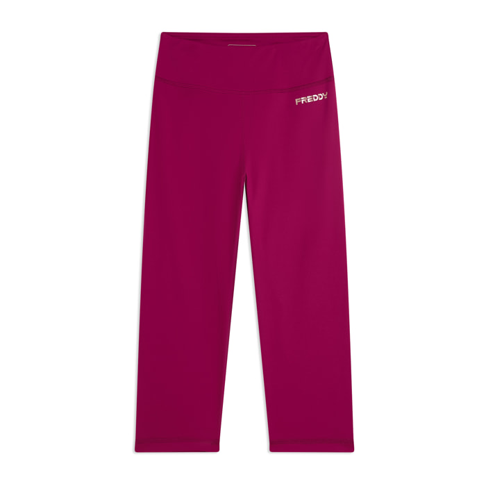 Leggings corsaro vita alta in tessuto tecnico quick dry
