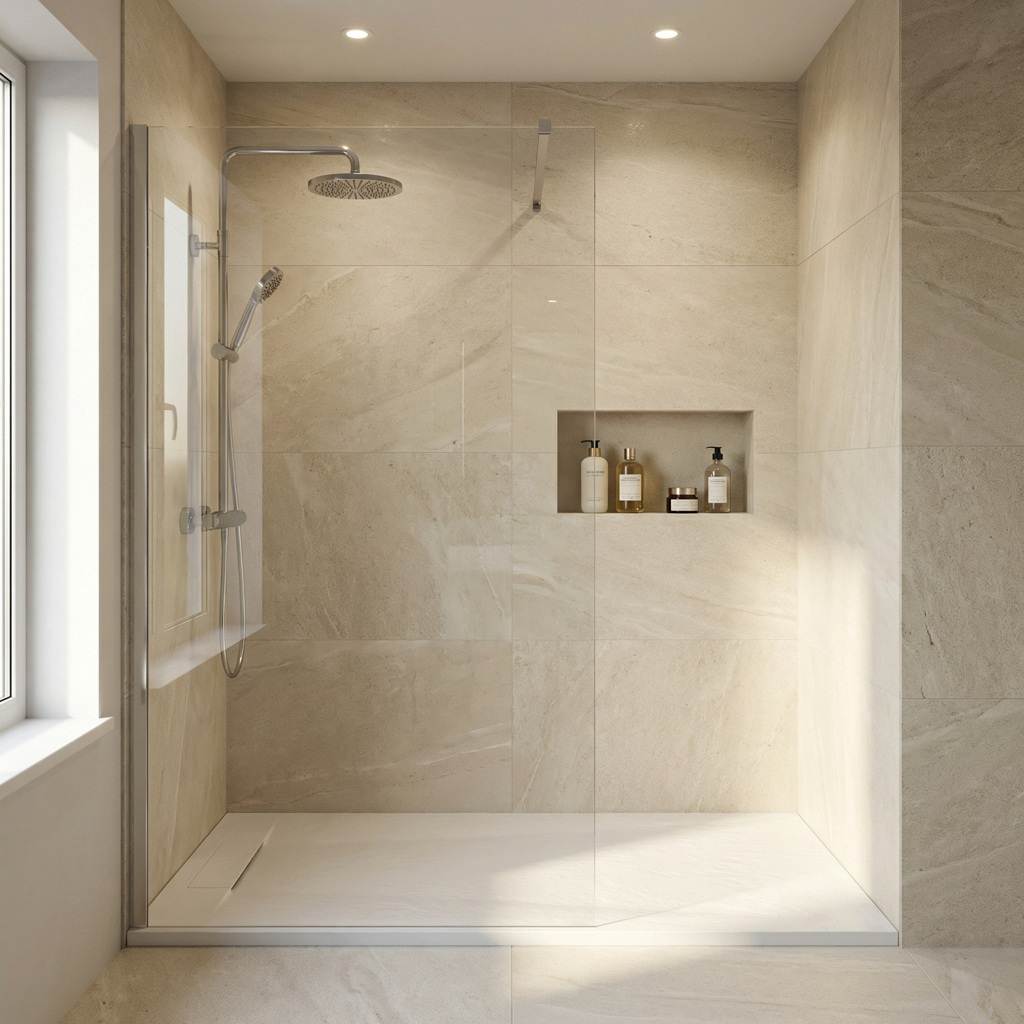 PixL 140x90 cm receveur de douche rectangulaire à poser en résine composite, surface effet pierre, blanc (CERAPX14090W) :