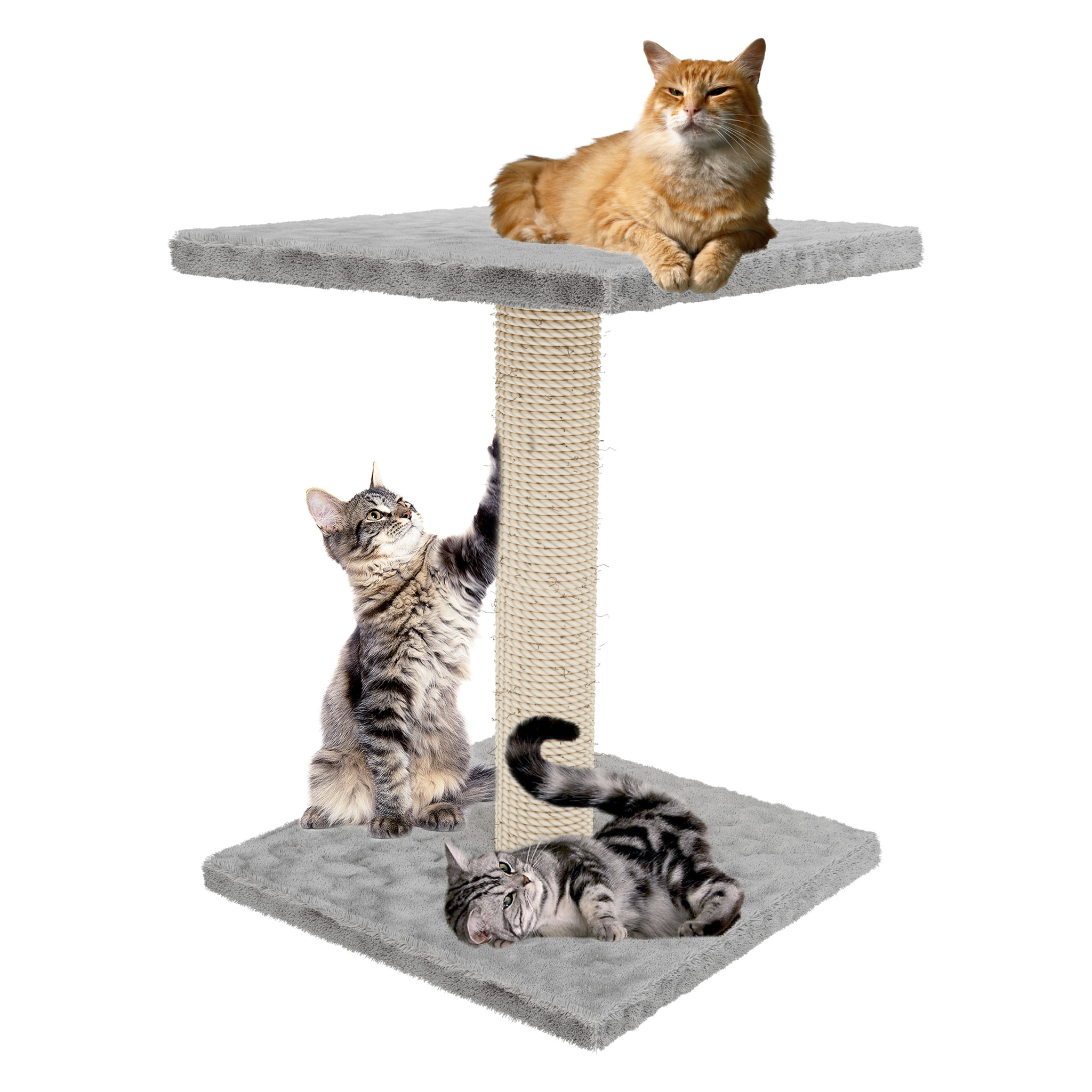 Albero per Gatto con Graffiatoio Cuccia Giocattolo Gatti Parco Giochi Tiragraffi in Sisal Naturale 69 x 40 x 40 cm