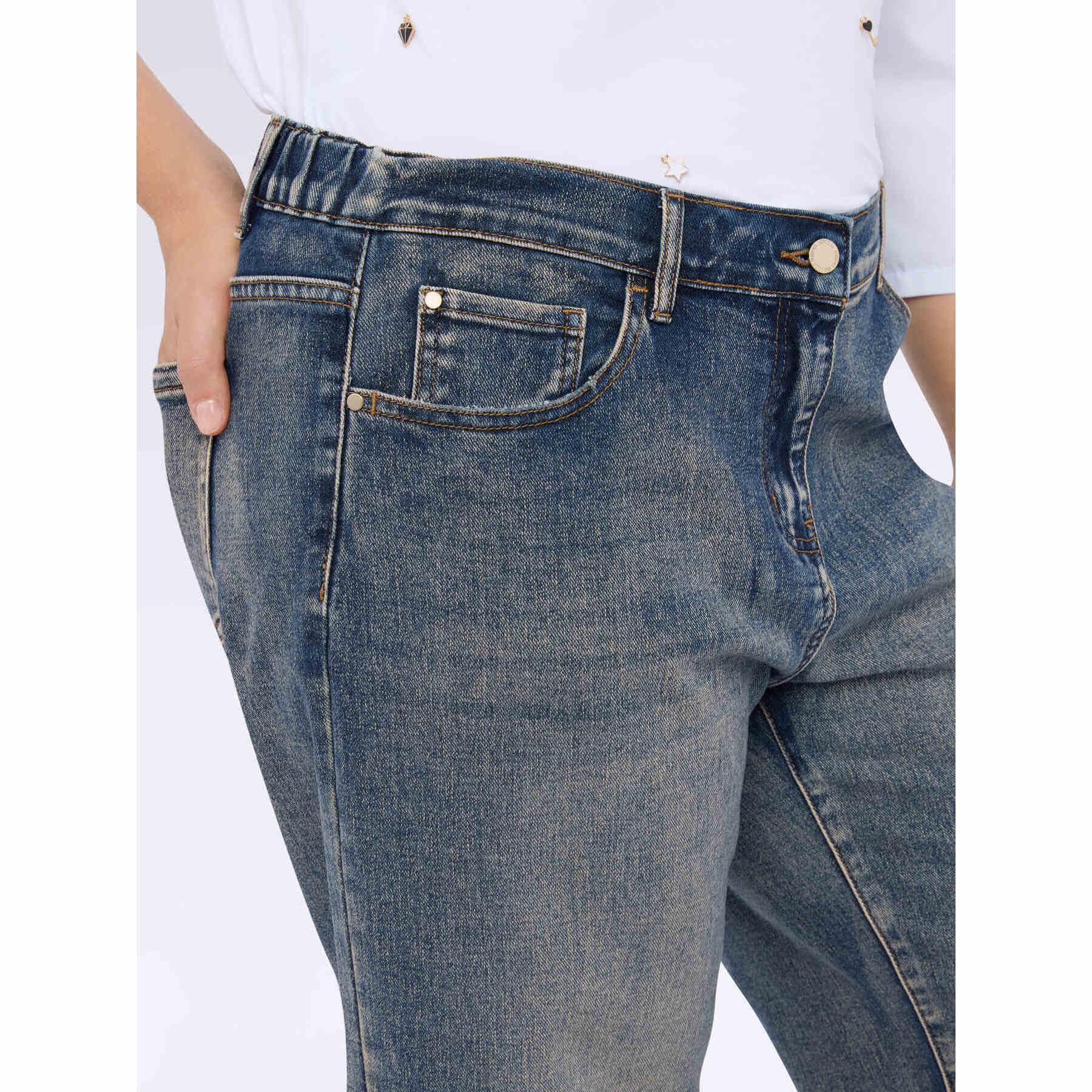 Fiorella Rubino - Jeans cropped de pierna ancha - Azul