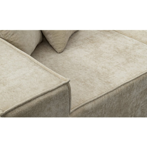Canapé droit modulable en tissu texturé "Lusso" - 3 places - Beige