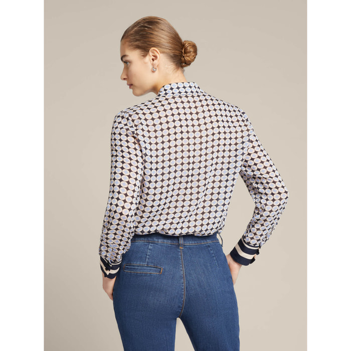 Elena Mirò - Camisa de viscosa estampada - Azul