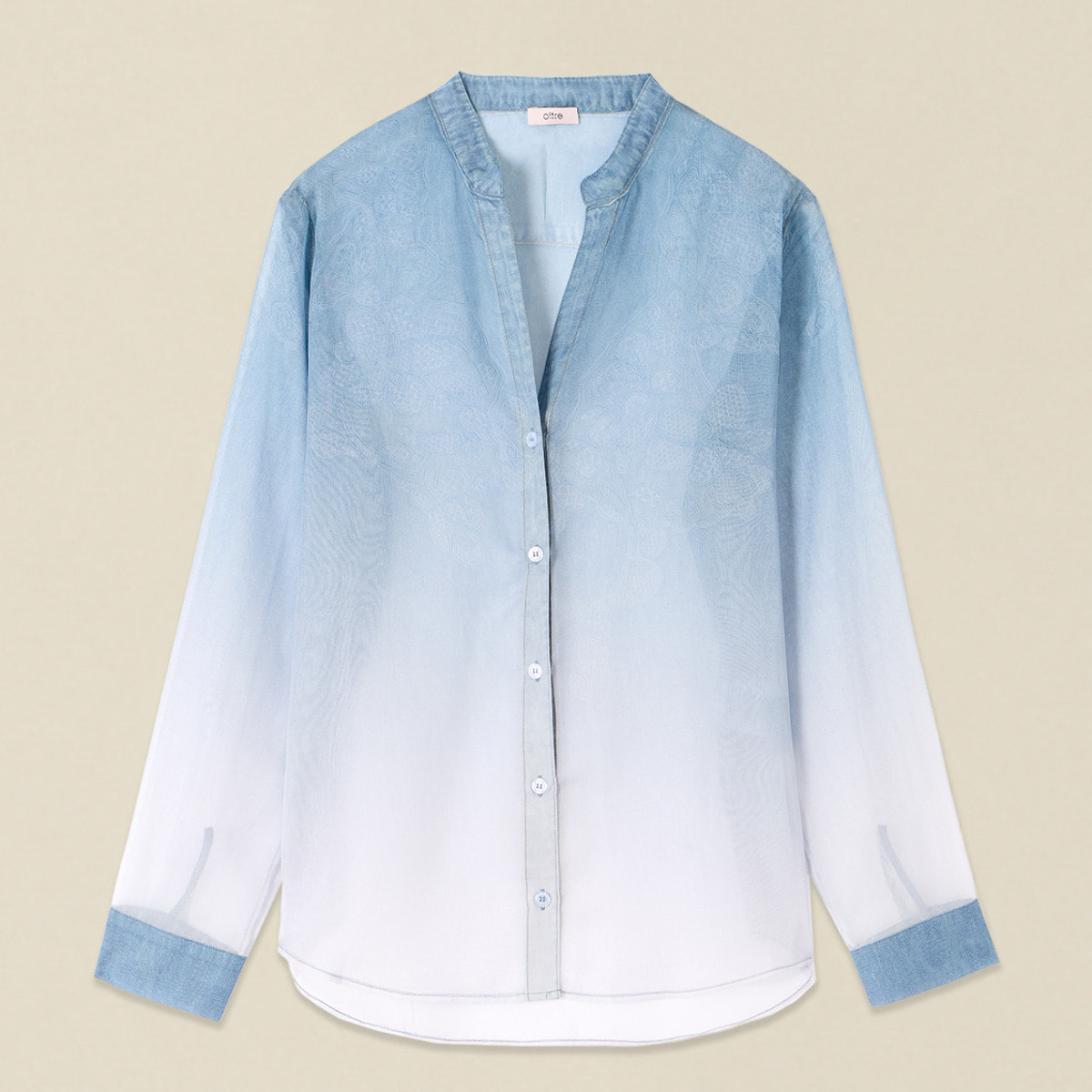 Oltre - Camisa en georgette degradado - Light - blue