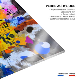 Tableau abstrait circle yellow blue Tableau plexiglas