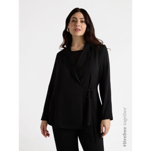 Fiorella Rubino - Blazer ligera de raso - Negro