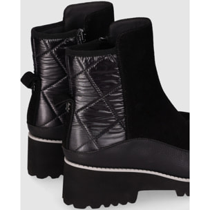 Botines de Serraje - Negro - Tacón: 5 cm